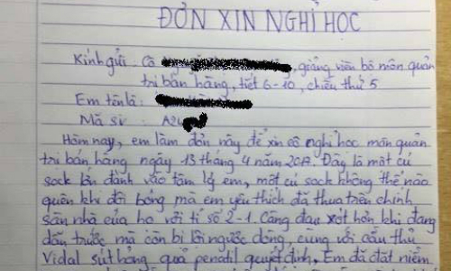 Đơn xin nghỉ học khiến thầy, cô 'đổ bệnh'