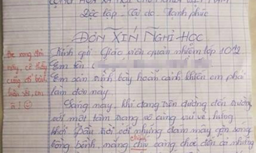 Đơn xin nghỉ học khiến thầy, cô 'đổ bệnh'