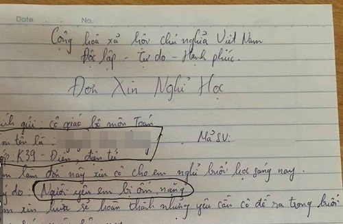Đơn xin nghỉ học khiến thầy, cô 'đổ bệnh'