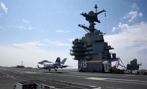F-35C vắng bóng trong lần đầu thử nghiệm tàu sân bay Ford F-35C vắng bóng trong lần đầu thử nghiệm tàu sân bay Ford