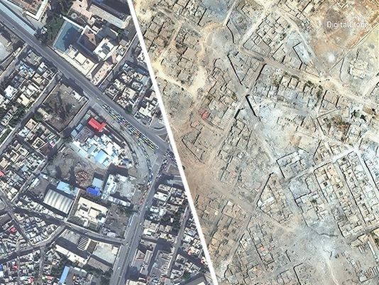 Sào huyệt Mosul trước và sau khi bị IS tàn phá